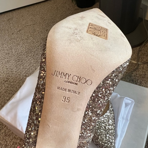 Jimmy Choo Abel Pumps Gold Glitter - Picture 7 of 10
